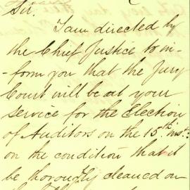 Letter: Edward See, informing the Town Clerk that the Jury Court would be at his service on 