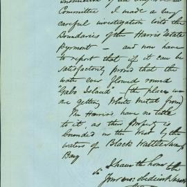 Memorandum - City Surveyor reporting on boundaries of Harris Estate, 1859