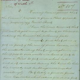 Letter: F.A. Broughton, Bradley near Paddington, asks that the Council consider a width of 30ft for 