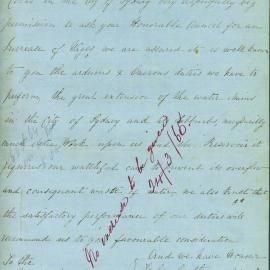 Memorandum: J Dickman, Henry White, John O'Brien requesting increase in wages as turncocks
