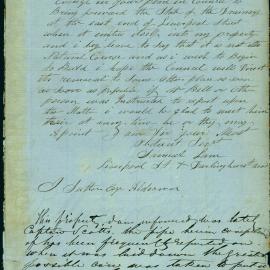 Letter - Samuel Lane of Liverpool Street and Darlinghurst Road, requesting sewerage drain be altered, 1865 