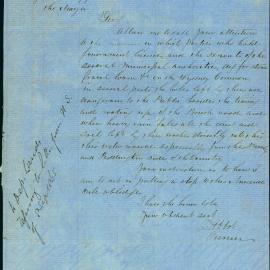 Letter: L Abbot, Overseer of the Lachlan Swamps, informs Council of the damage being done on the 