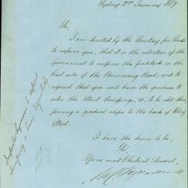 Letter: Department of Lands requesting street sweepings to be placed on Coomerang Road forming a 