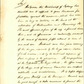 Letter: S A Sheehy, Vicar General's Office, St Mary's Cathedral