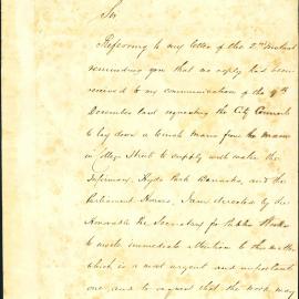 Letter - Request for water supply to the Infirmary, Hyde Park Barracks, and the Parliament Houses, 1869