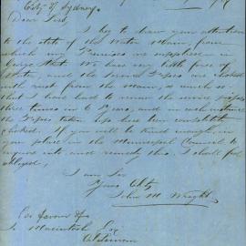Letter: John M Wright complains about the water main to his premises at George Street.