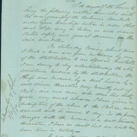 Memorandum - Attempt to arrest thief at Belmore Markets, 1870