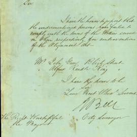 Memorandum: Edward Bell, City Surveyor, provides the names of people who have failed to comply with the 