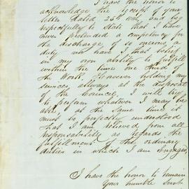 Letter: George Clayton agreeing to perform whatever services he is able, but requesting that he be 