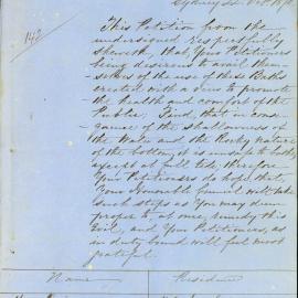Petition - Request to deepen of the Dawes Point Baths, 1870