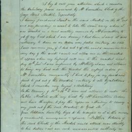 Petition - Stallholders complaining against Mr Carruthers, George Street Markets, 1871