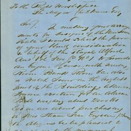 Letter: Royal Alfred Australian Volunteer Fire Company No. 1 requesting provision of an engine 