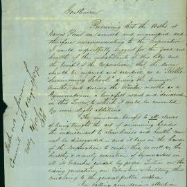 Letter - Request to lease the now unused baths at Dawes Point, 1871 