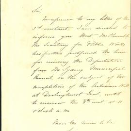 Letter: John Rae, Department of Public Works wrote to notify Council that the Secretary for Public 