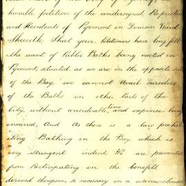 Petition - Request for Public Baths to be made available to residents of Pyrmont, 1872 