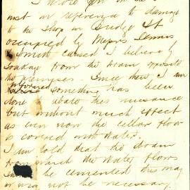Letter: W.W. Billyard advising that supposed repairs in respect of the leakage of water from 