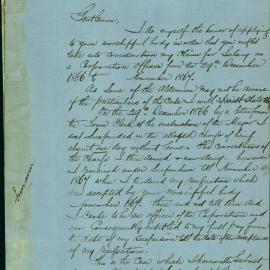 Letter: James P Garvan, 170 Pitt St. Claim for salary as Corporation officer from 29/12/1866 to Nov 