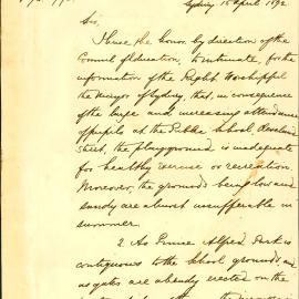 Letter: W. Wilkins, Secretary, Council of Education, Sydney, requests permission for the use Prince 
