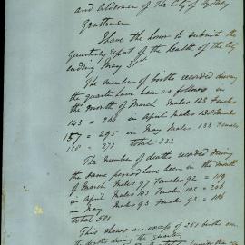 Memorandum - City Health Officer GF Dansey Responsibilities for prevention of outbreaks, 1875
