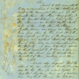 Letter - Request to survey the Market Wharf to settle boundaries dispute, 1875