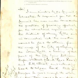 Letter - Council of Education requests plan of Surry Hills for education needs, 1876