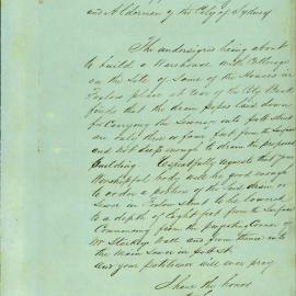 Letter: John Hughes requesting the lowering of a portion of the drain or sewer in Foxlow Street.