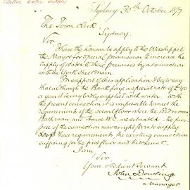 Letter – English, Scottish & Australian Chartered Bank request increased water supply, 1877