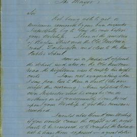 Letter - Complaint about dumping of nightsoil on Old Newtown Road, Darlington, 1878