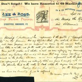 Letter: Lee & Ross apologising for unknowingly infringing municipal laws in regard to consumption 