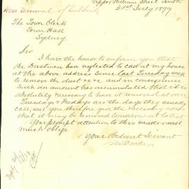 Letter: N Docker, Craigstone, Upper William Street South wrote to complain about the non removal of 