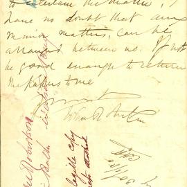 Letter: Sir John Robertson wrote in connection to a proposal for a location for making both 