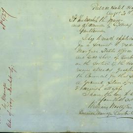 Letter - Request to erect buildings for Burton's Circus in Haymarket, 1879