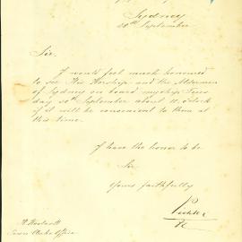 Letter: Captain Pickler inviting the mayor and aldermen on board his ship Helgoland.