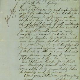 Petition - Residents of Cook Ward, nuisance of the large pool of water on vacant land in Surry Hills, 1877