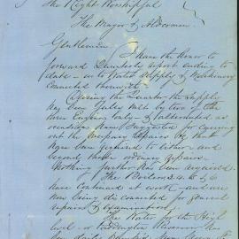 Memorandum: H. Westcott, Engineer, Water Works, Botany, submits his Quarterly Report on the water supply 