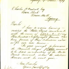 Letter: D. Finlayson, Manager, Union Bank of Aust., Sydney, advises of the sale of 4 Debentures and 