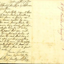 Letter: Robert Carlton & Timothy McKay, requesting that kerbing and guttering be laid down in 