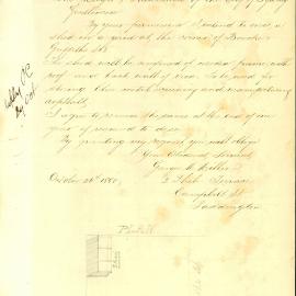Letter: George M Miller 2 ?Phibe Terrace Campbell St Paddington, requesting permission to erect a 