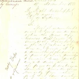Letter - Complaint about the badly tethered awnings in George Street, 1880