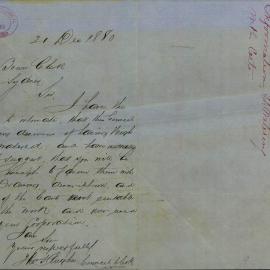 Letter: West Maitland Borough Council requesting information and drawings, etc. re equipment for 