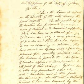 Memorandum - City Health Officer GF Dansey reporting on the health of the City, 1881