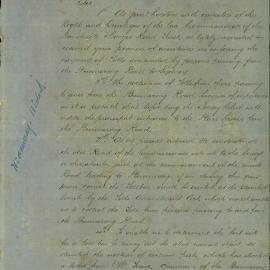 Letter: George. B. Gough, Council Clerk, Municipal Council Chambers, Randwick. Matters relating to 