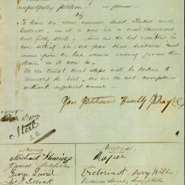 Petition: Michael Fleming, James Draper, George Laird and others, Ratepayers, Victoria Street, 