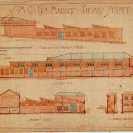 Plan - Fish Markets, Thomas Street Haymarket, 1909