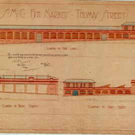 Plan - Fish Markets, Thomas Street Haymarket, 1909