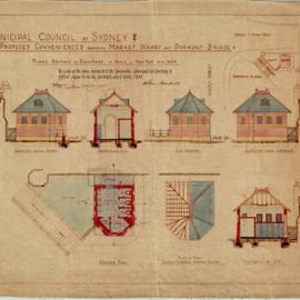 Plan - Public Convenience, Market Wharf and Pyrmont Bridge Sydney, 1904