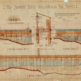 Plan - New Swimming Baths, Woolloomooloo Bay Sydney, 1907 and 1952