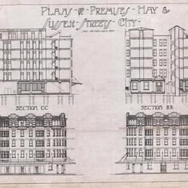 Plan - Coffee Palace, corner Hay and Sussex Streets Sydney, 1912