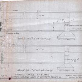 Plan - Proposed Garage at Hyde Park Sydney, 1925