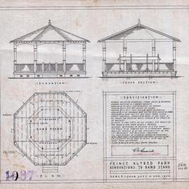 Plan - Prince Alfred Park Bandstand, 1922